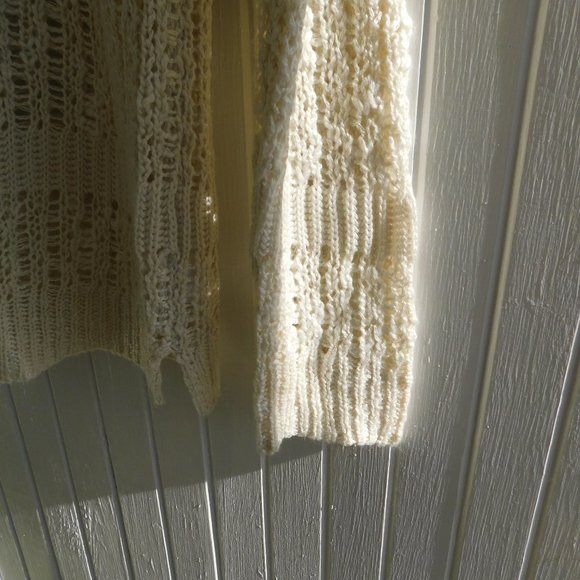 Bohemian Cream Tortoise Button Open Knit Cardigan - Picture 2 of 15